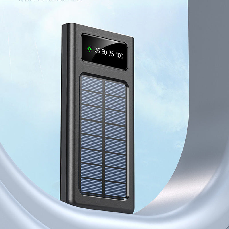 Tragbare Solar-Powerbank mit integriertem Kabel und hoher Kapazität