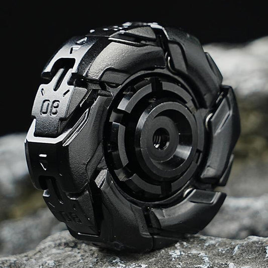 Kreativer Fidget-Slider mit offener Panzerung und Kreisel