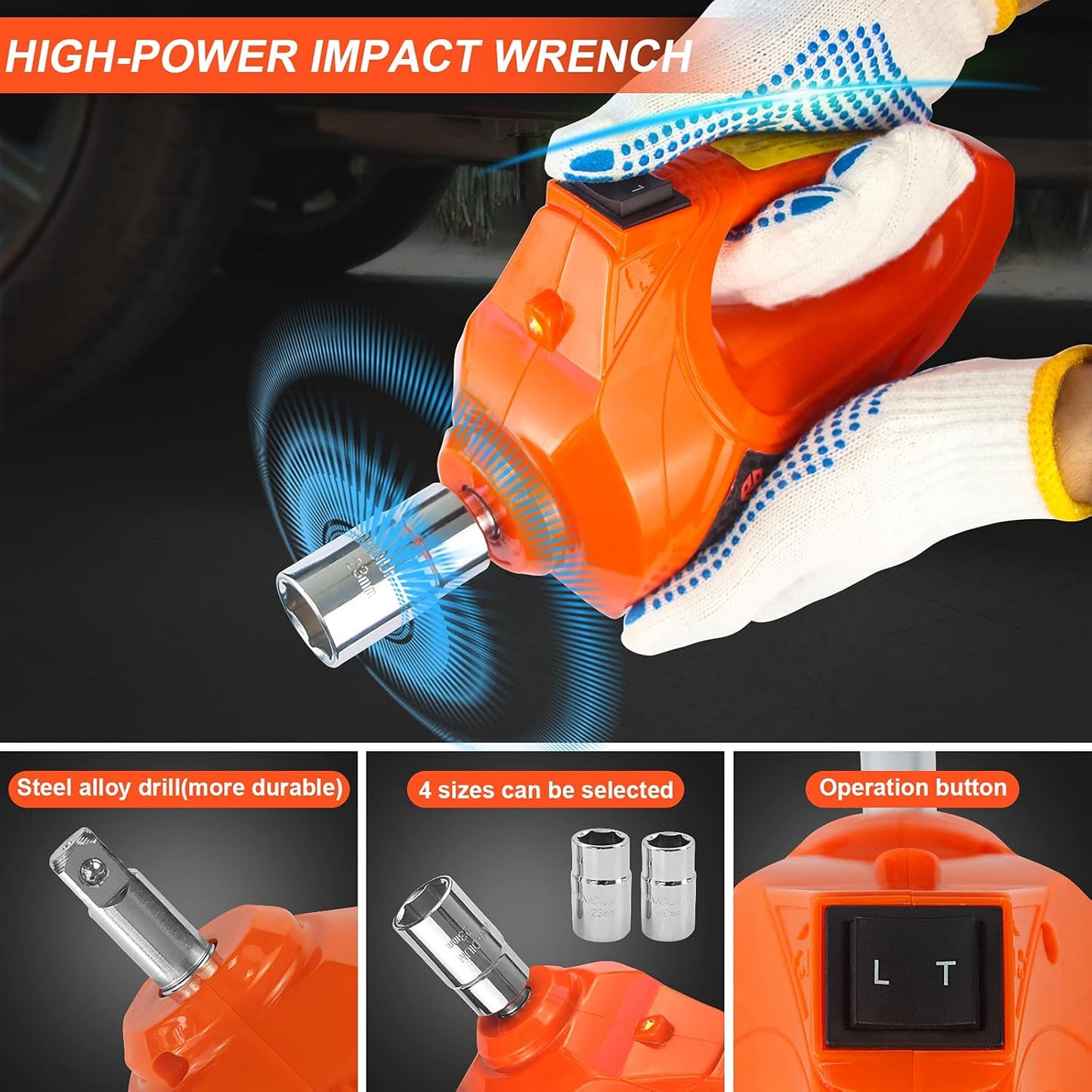 🔥Solange der Vorrat reicht 40 % Rabatt!🎉12-in-1-Wagenheber-Set, max. 5 Tonnen / 11023 Pfund, hydraulischer Wagenheber mit elektrischem Schlagschrauber, eingebaute aufblasbare Pumpe und LED-Licht, tragbarer Aufzug