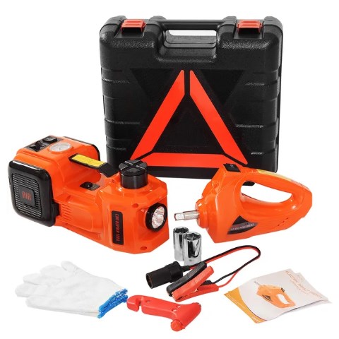 🔥Solange der Vorrat reicht 40 % Rabatt!🎉12-in-1-Wagenheber-Set, max. 5 Tonnen / 11023 Pfund, hydraulischer Wagenheber mit elektrischem Schlagschrauber, eingebaute aufblasbare Pumpe und LED-Licht, tragbarer Aufzug