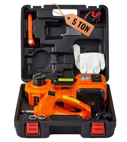 🔥Solange der Vorrat reicht 40 % Rabatt!🎉12-in-1-Wagenheber-Set, max. 5 Tonnen / 11023 Pfund, hydraulischer Wagenheber mit elektrischem Schlagschrauber, eingebaute aufblasbare Pumpe und LED-Licht, tragbarer Aufzug