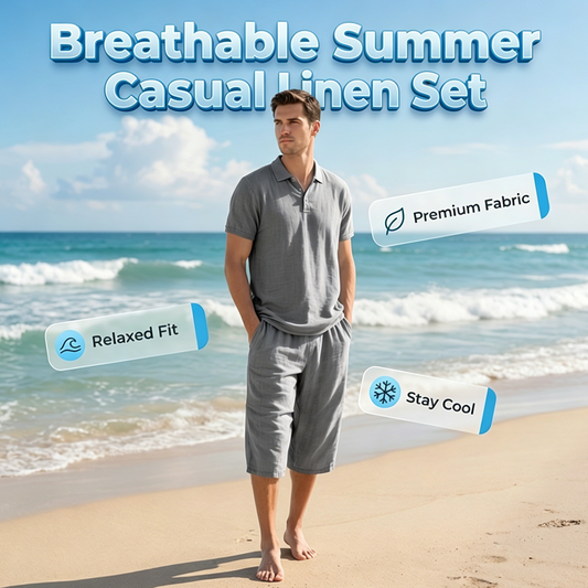 ✨Sommer-Sonderangebot 50% RABATT! | Herren-Leinenhemd-und-Freizeithose-Set