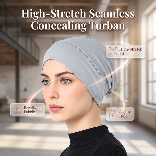 👒 2 zum Preis von 1!🌸 Weiche, dehnbare Turban-Mütze – aus seidenweichem Stoff & rutschfest – kaschiert dünnes Haar – vielseitig als Unterkopfbedeckung einsetzbar 🧣