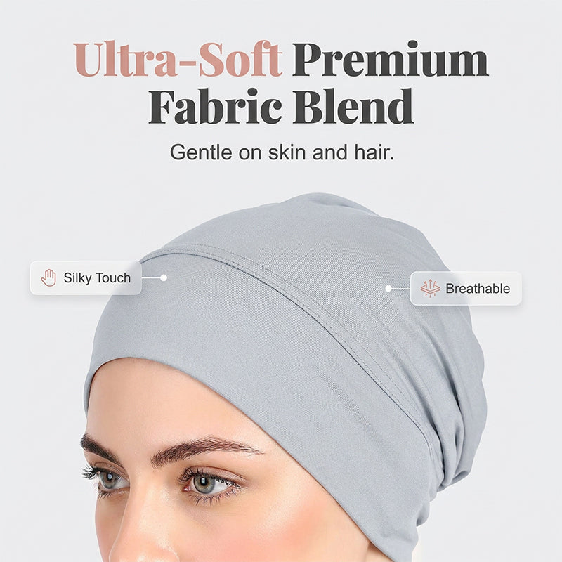 👒 2 zum Preis von 1!🌸 Weiche, dehnbare Turban-Mütze – aus seidenweichem Stoff & rutschfest – kaschiert dünnes Haar – vielseitig als Unterkopfbedeckung einsetzbar 🧣