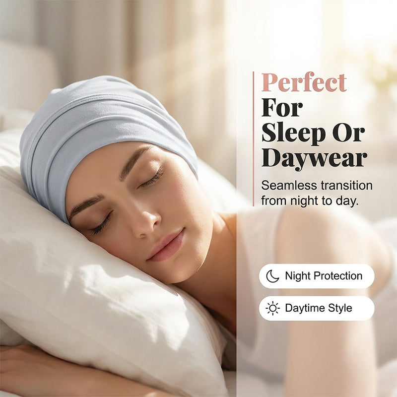 👒 2 zum Preis von 1!🌸 Weiche, dehnbare Turban-Mütze – aus seidenweichem Stoff & rutschfest – kaschiert dünnes Haar – vielseitig als Unterkopfbedeckung einsetzbar 🧣