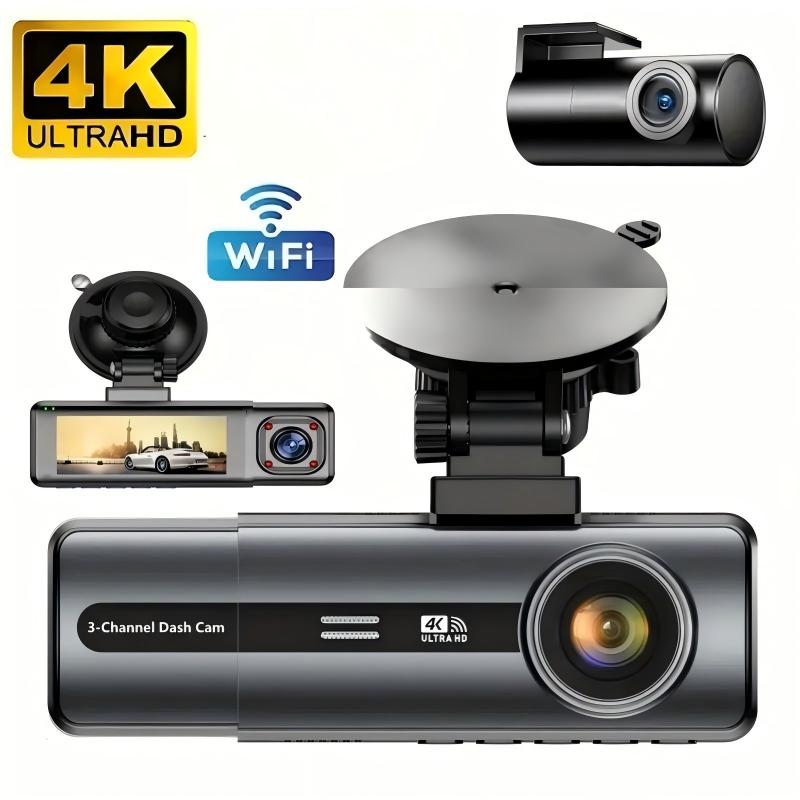 3-Kanal-HD-Dashcam mit 1080p, 5-GHz-WLAN und Steuerung per App