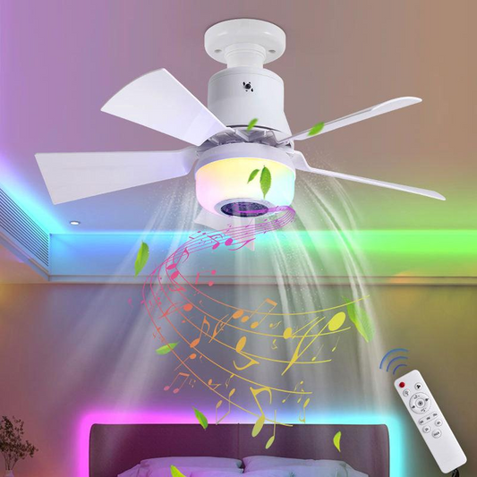 ✨🍃Intelligenter Deckenventilator mit Beleuchtung, RGB und Bluetooth-Lautsprecher