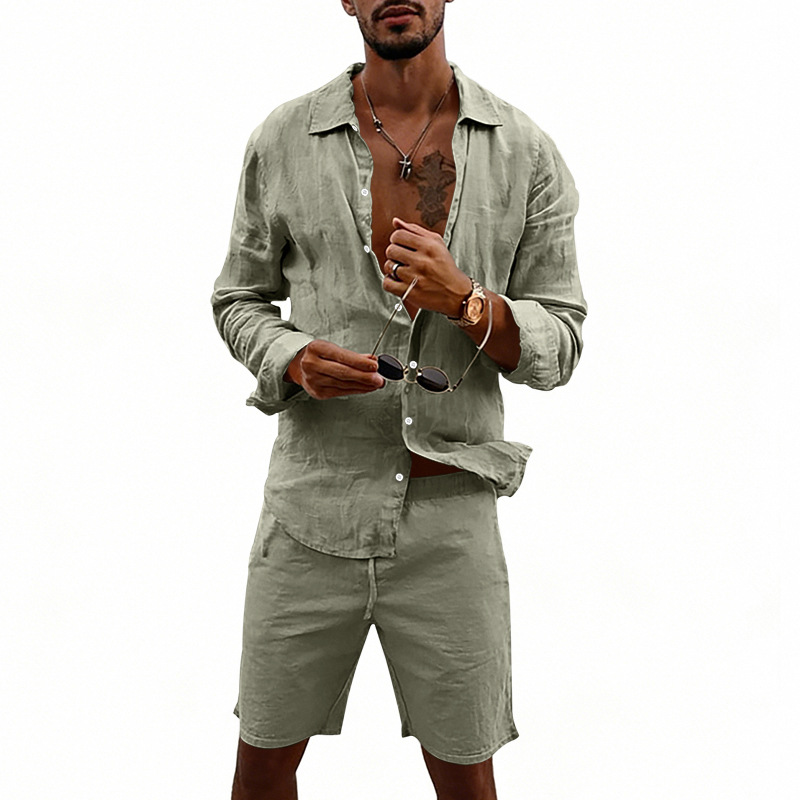 👔☀️ 50% RABATT! Herren-Leinenhemd & Shorts Set – Lässig, sommerlich & luftig – Ideal für warme Tage oder den Urlaub – bequem & stilvoll 🩳🌿✨