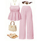 📢📢 50% RABATT! ⏰ Women's Casual Cami Top & Wide-Leg Pants Set – lässiger Zweiteiler für warme Tage. 🔥🌸