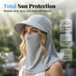 Atmungsaktive Vollgesichts-Sonnenmaske mit Öffnung für den Pferdeschwanz