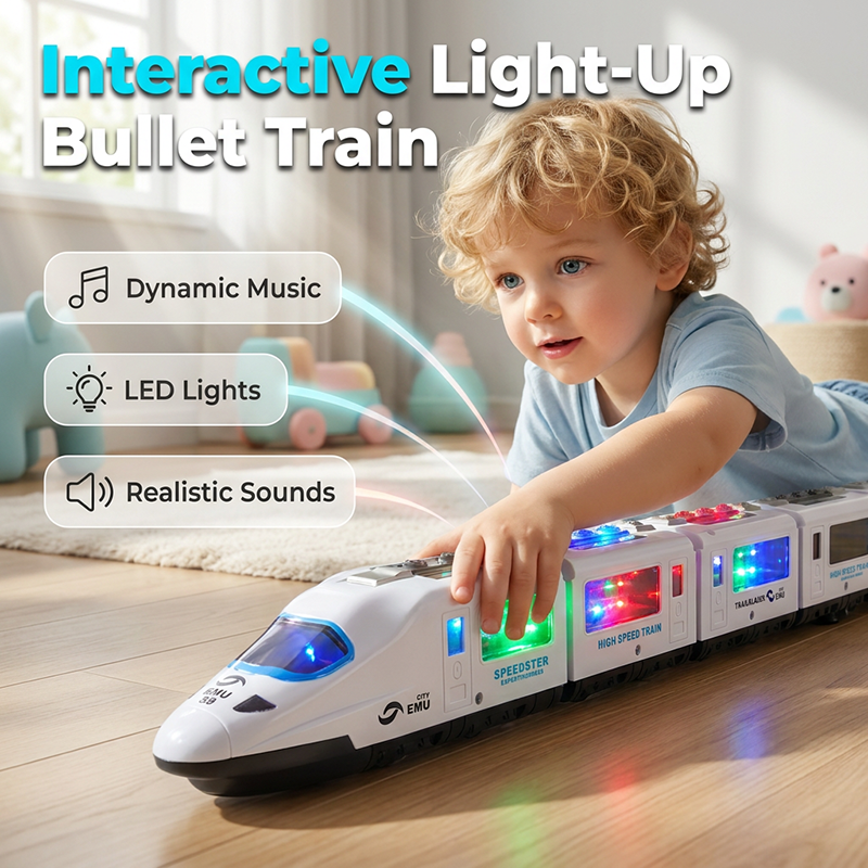 🚂 50% RABATT! ✨ Elektrischer Spielzeugzug – Leuchtend, stoß- und fahrbar & mit Musik – Interaktives Design, perfekt für Kleinkinder – fördert Motorik und Fantasie 🎵