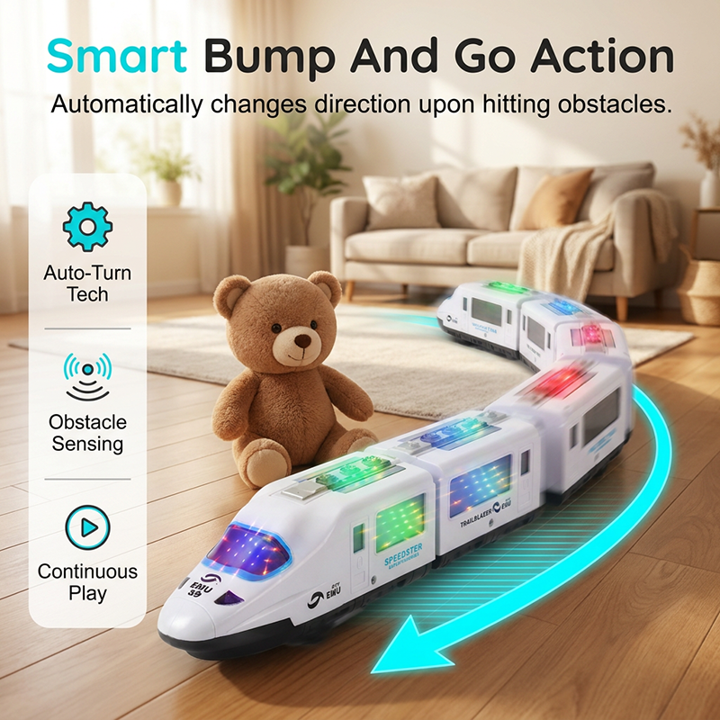 🚂 50% RABATT! ✨ Elektrischer Spielzeugzug – Leuchtend, stoß- und fahrbar & mit Musik – Interaktives Design, perfekt für Kleinkinder – fördert Motorik und Fantasie 🎵