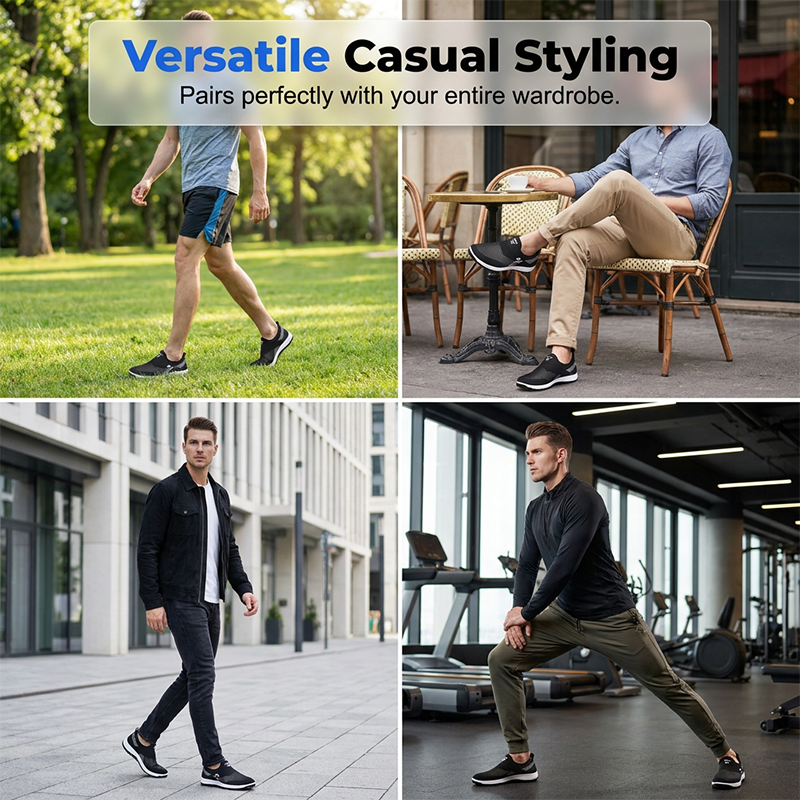 Atmungsaktive Slip-On-Wanderschuhe für Herren aus Mesh