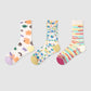 Dünne Rundstricksocken für Damen mit verspielten Mustern