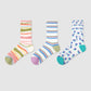 Dünne Rundstricksocken für Damen mit verspielten Mustern