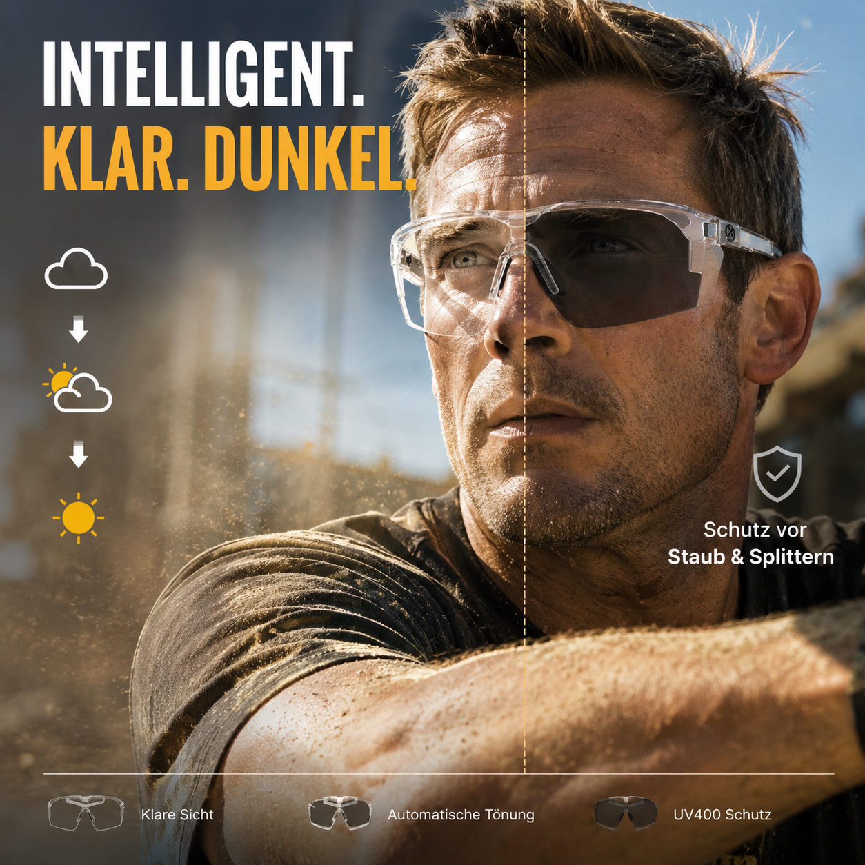 🏍️🕶️ 50% RABATT! Stilvolle Motorrad-Schutzbrille für Tag & Nacht – UV400, polarisierend & gelber Nachtlinse – Perfekter Sitz unter dem Helm ✨