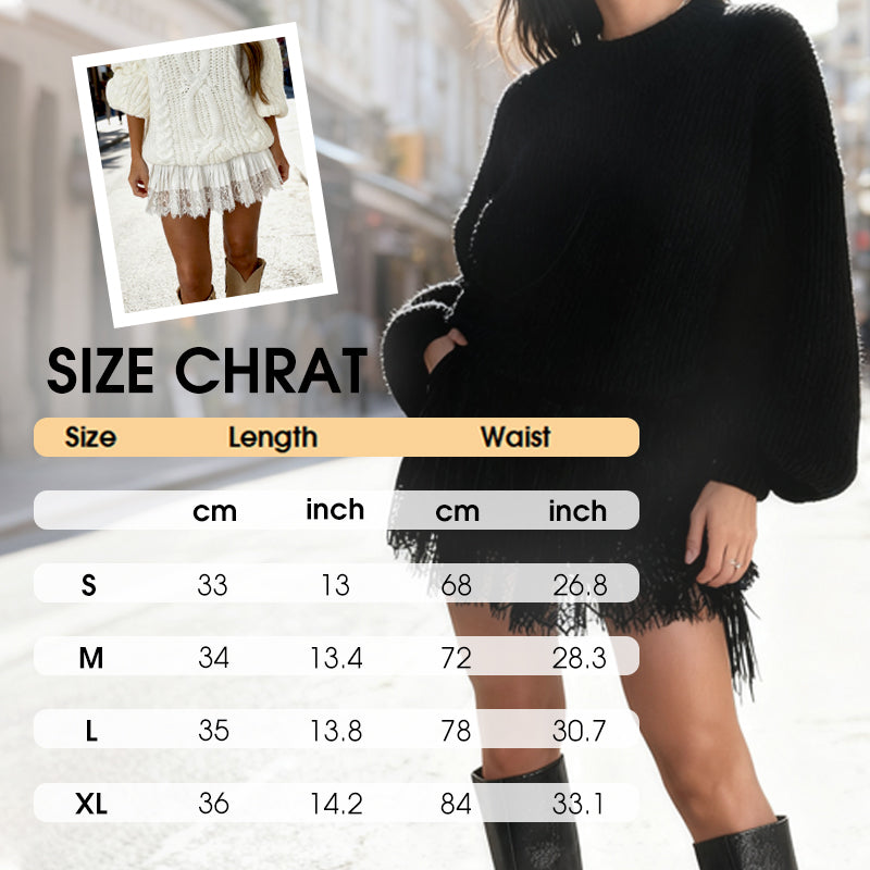 🔥👗 50% RABATT! Chic Pleated Lace Trim Mini Skirt – Plisseefalten, zarte Spitze, perfekt für den Sommer. 🌸💨
