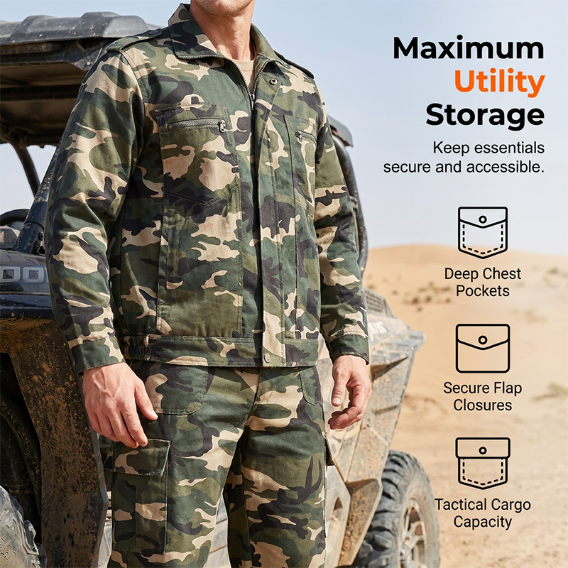 Robustes Camouflage-Set aus Jacke und Hose für Herren