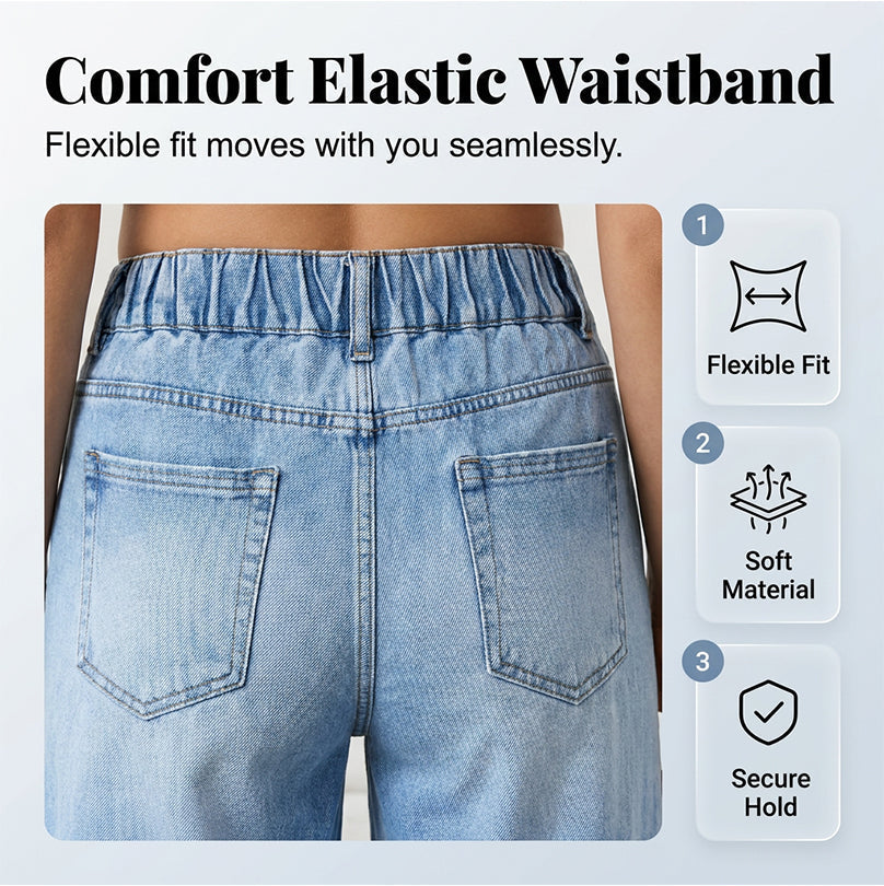 👖 50% RABATT! Damen Weitbein-Jeans – mit großen Patch-Taschen, bequemer Schnitt, vielseitig kombinierbar – für Alltag & Freizeit. 💨🌸