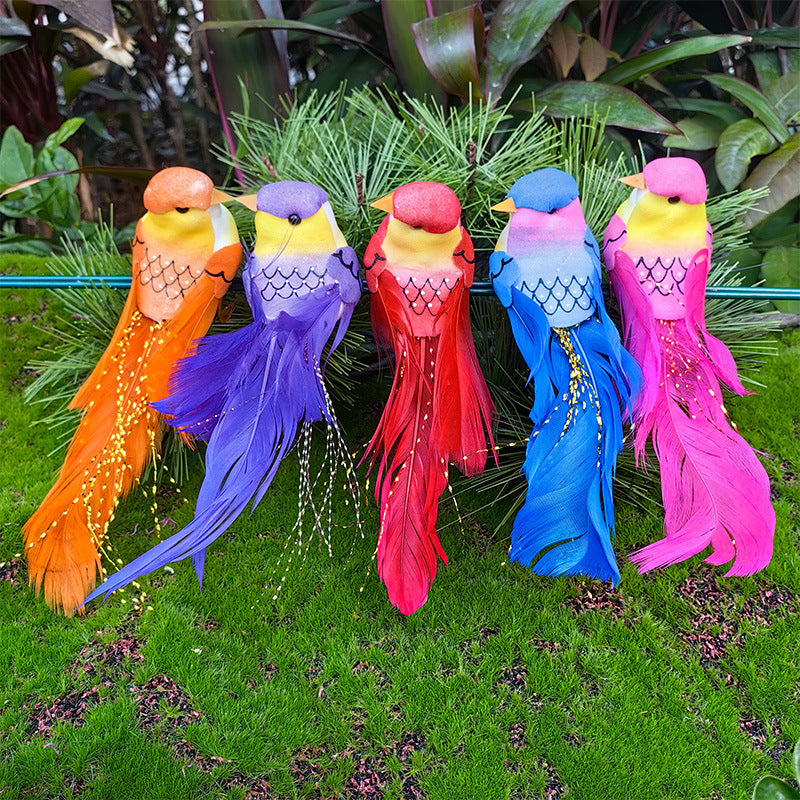 12 Stück künstliche Vögel mit Federn und Klammern