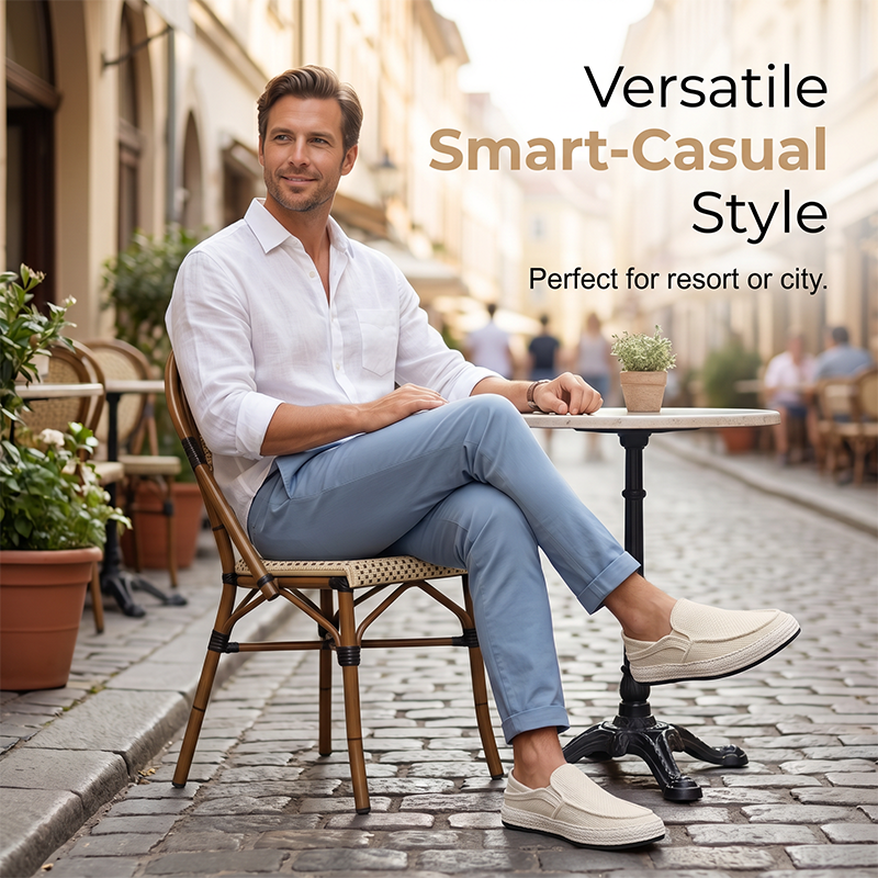 Herren Freizeitschuhe aus Leinen – Leichte Sommer Slip-on Loafers