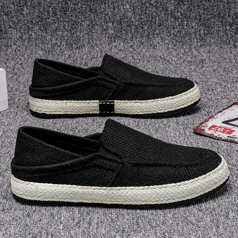 Herren Freizeitschuhe aus Leinen – Leichte Sommer Slip-on Loafers