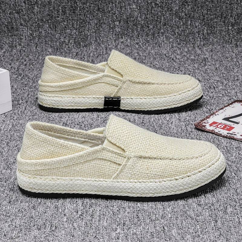 Herren Freizeitschuhe aus Leinen – Leichte Sommer Slip-on Loafers