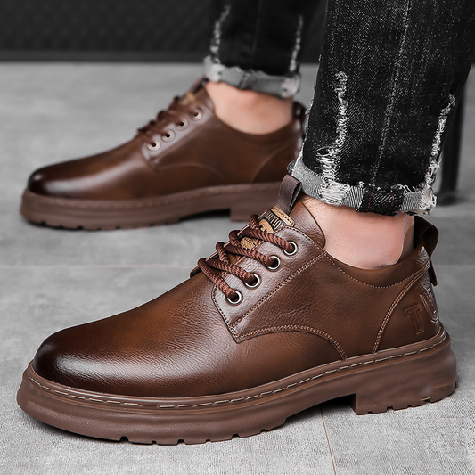 Retro-Schnürschuhe aus Leder für Herren