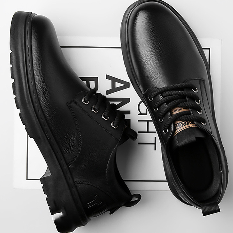 Retro-Schnürschuhe aus Leder für Herren