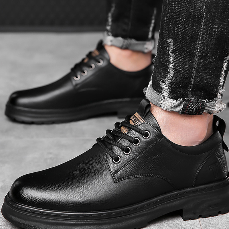 Retro-Schnürschuhe aus Leder für Herren