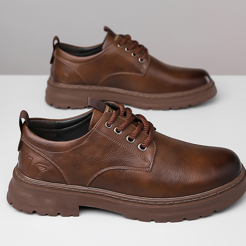 Retro-Schnürschuhe aus Leder für Herren