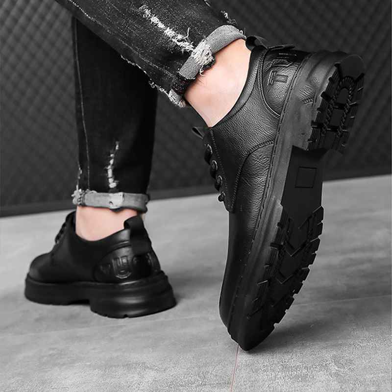 Retro-Schnürschuhe aus Leder für Herren