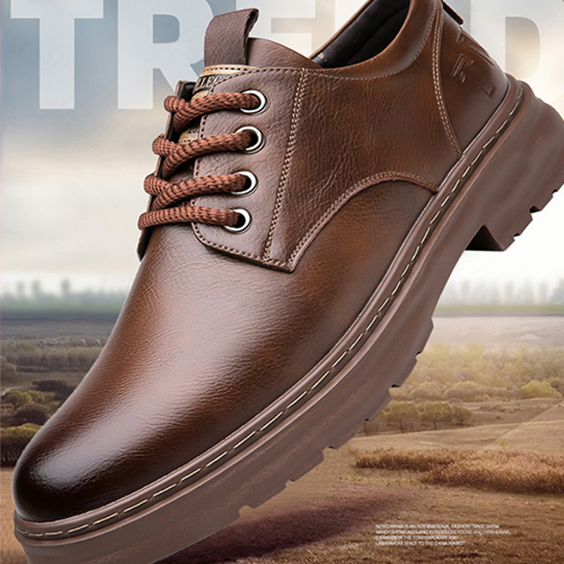 Retro-Schnürschuhe aus Leder für Herren
