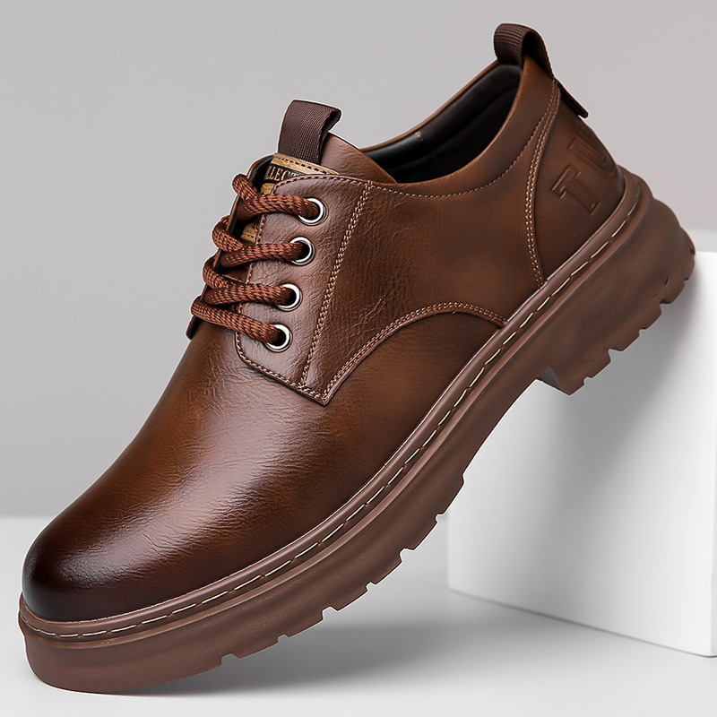 Retro-Schnürschuhe aus Leder für Herren