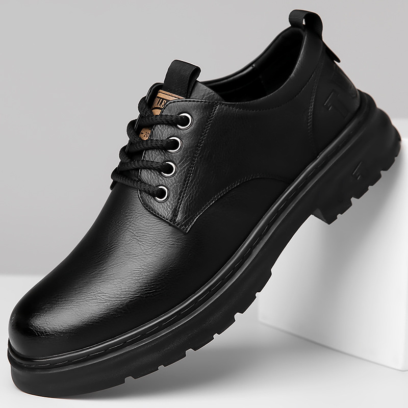 Retro-Schnürschuhe aus Leder für Herren