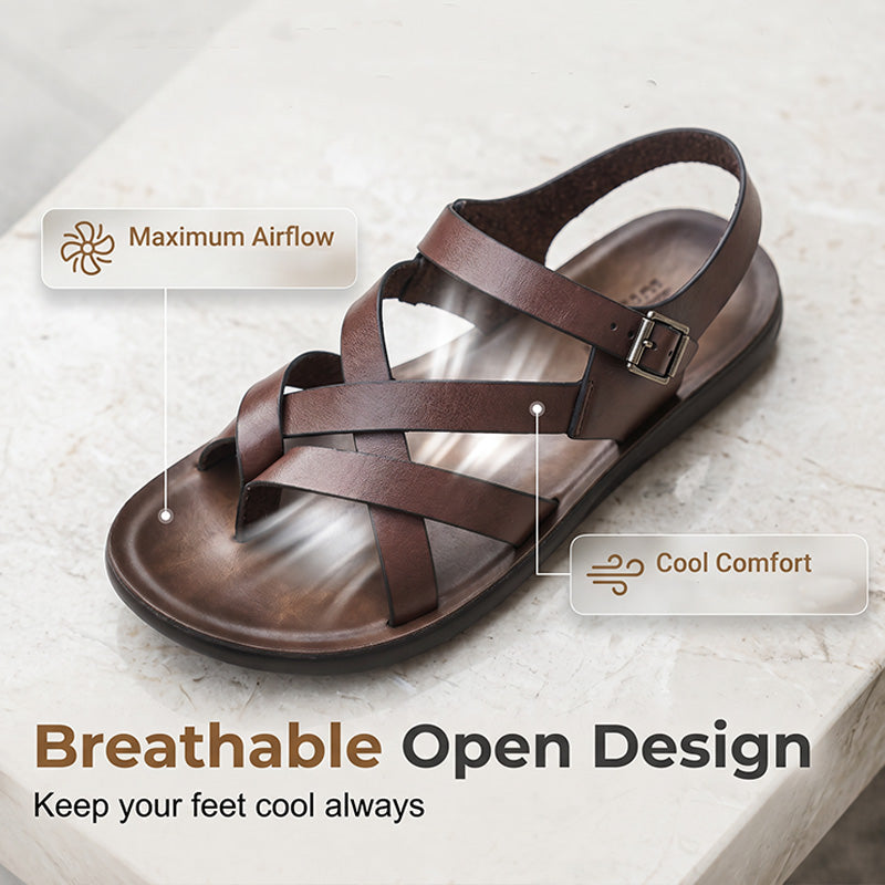 ⏰ 50% RABATT! 👞 Herren Römersandalen Sommer lässig – Weiche Sohle, atmungsaktiv & rutschfest – Ideal für Strand & Freizeit 🌊