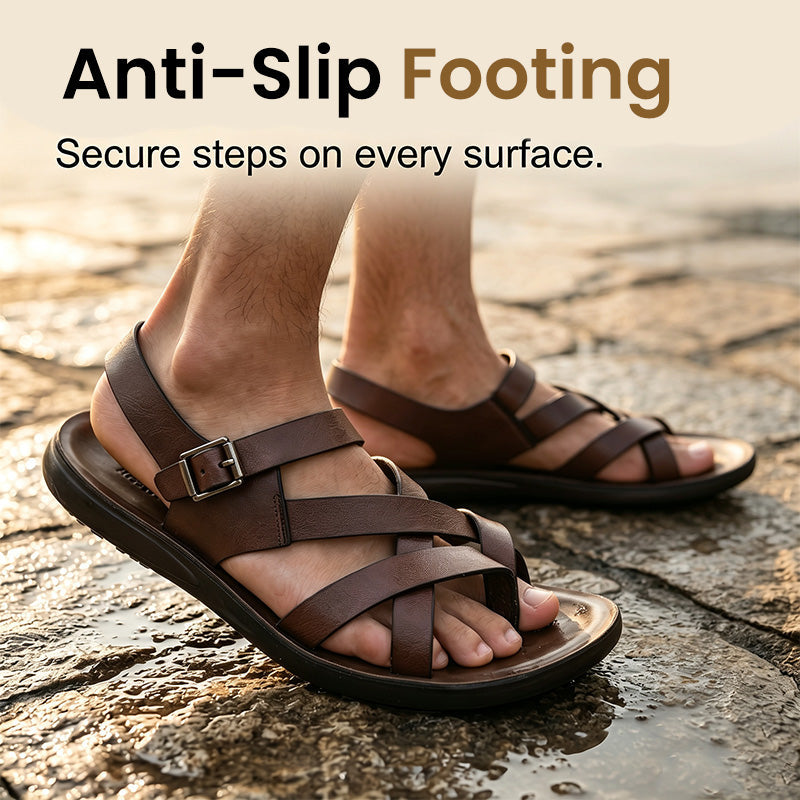 ⏰ 50% RABATT! 👞 Herren Römersandalen Sommer lässig – Weiche Sohle, atmungsaktiv & rutschfest – Ideal für Strand & Freizeit 🌊