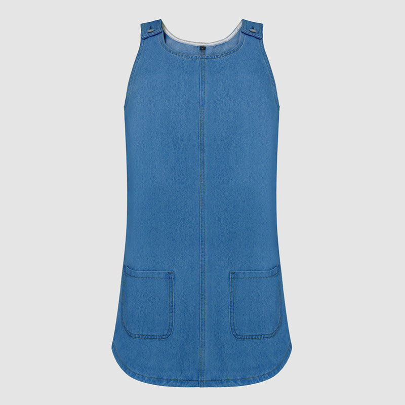 Damen Lässiges Denim-Trägerkleid