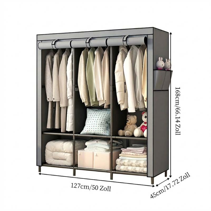 👔 50% RABATT! 🏠 Kleiderschrank aus Vliesstoff – Einfache Montage, leicht & vielseitig – Perfekt für zusätzlichen Stauraum in jedem Raum ✨