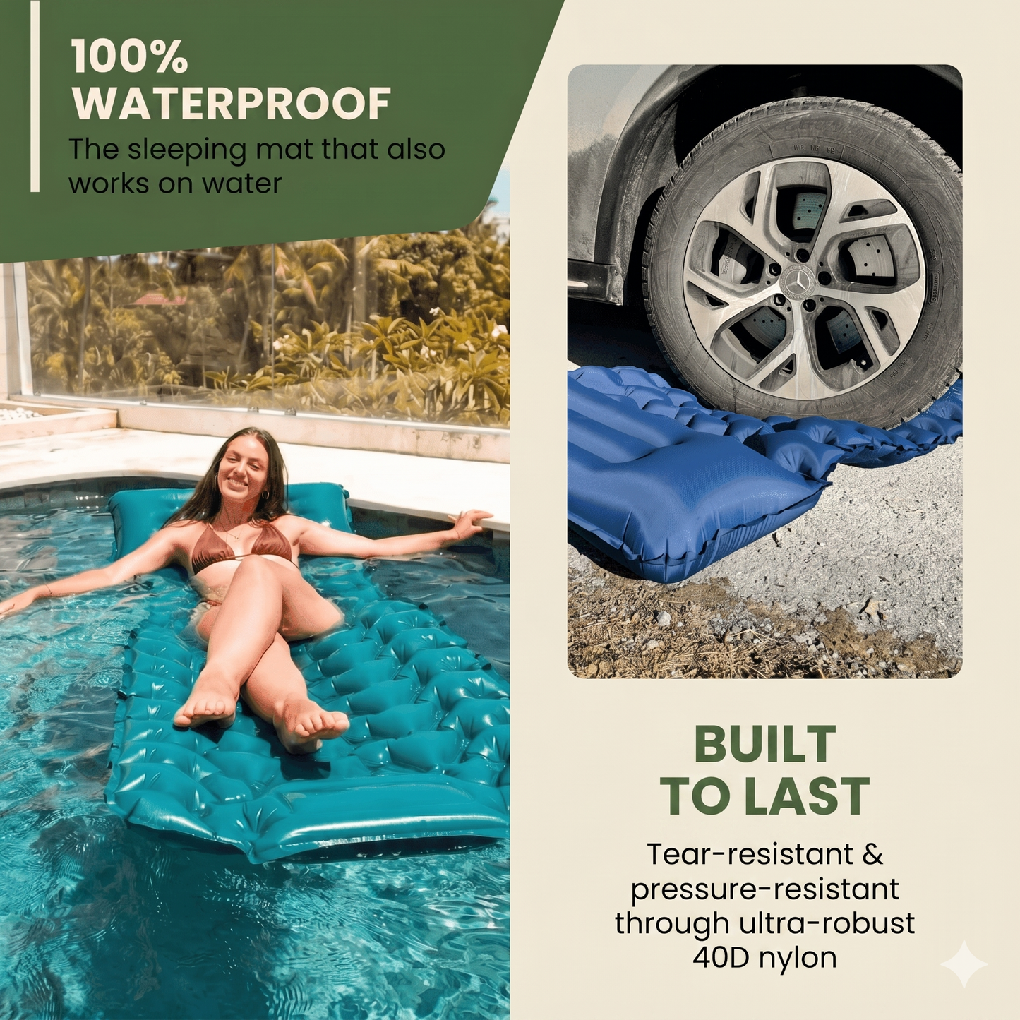 🏕️🛏️Luftmatratze mit Fußpumpe🦶 Einfach Aufblasbar Gästematratze für Reise