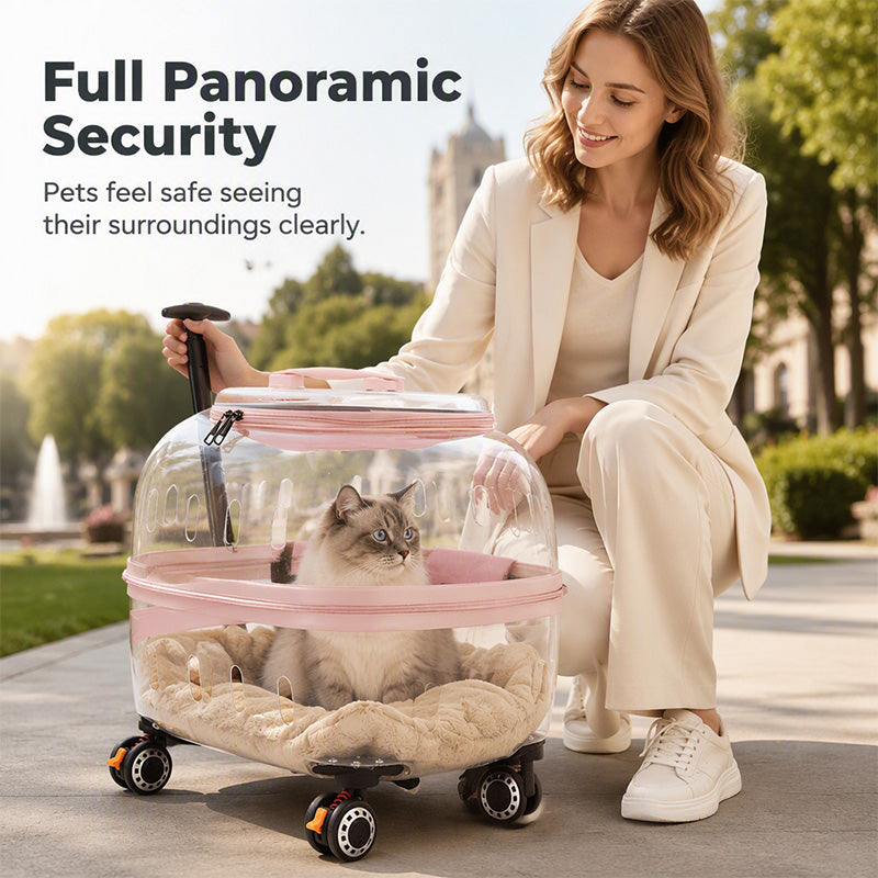 Breathable Pet Carrier with Wheels