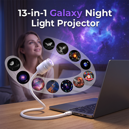 🌌 JETZT -50 %! 💫 USB-Sternenhimmelprojektor, 13 austauschbare Filme & flexibler Hals, perfekt fürs Schlafzimmer ✨