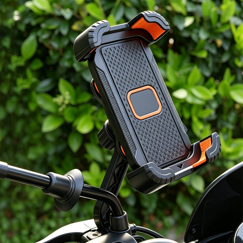 📱 Fahrradhalterung mit Stoßdämpfung – 4-Achsen-Konstruktion, mechanische Verriegelung, Einhandbedienung. Perfekt für E-Bikes! 🚴‍♂️🔒