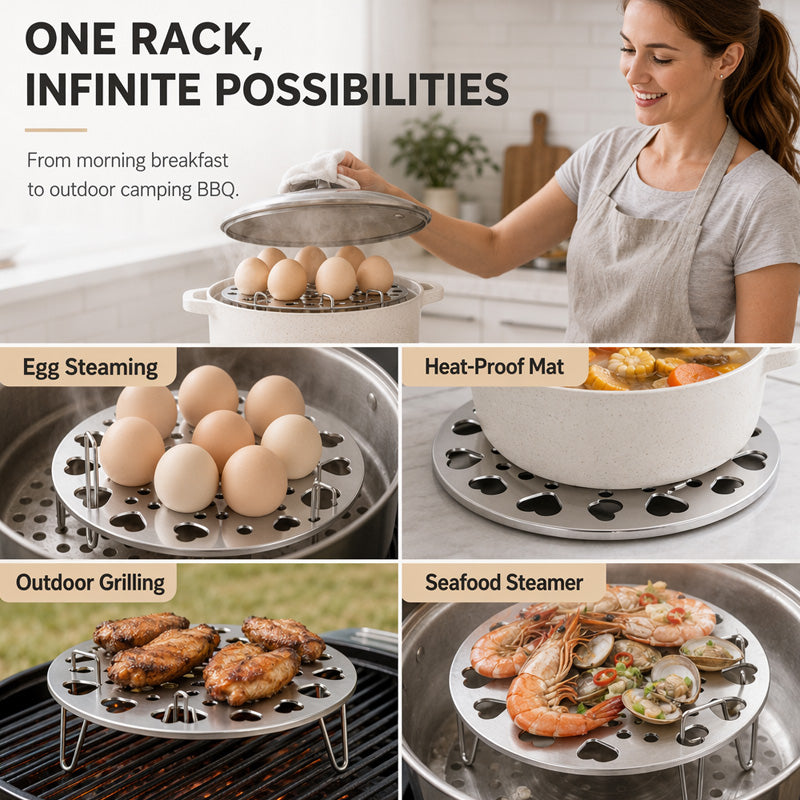 🥚 50% RABATT! ♨️ Faltbares Edelstahl-Dampfgitter – Praktisch zum Eierkochen ✨