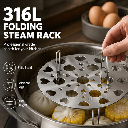 🥚 50% RABATT! ♨️ Faltbares Edelstahl-Dampfgitter – Praktisch zum Eierkochen ✨