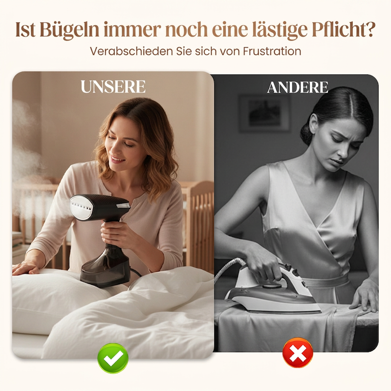 📢📢49% RABATT !!⏰Leistungsstarker Handdampfglätter für Kleidung