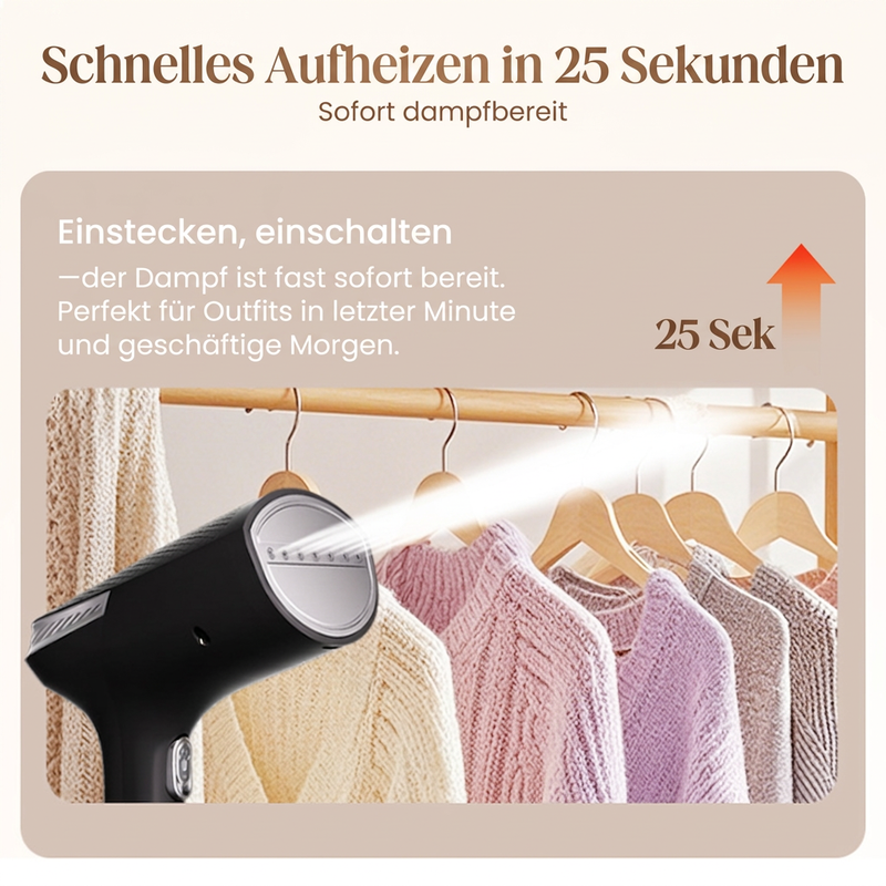 📢📢49% RABATT !!⏰Leistungsstarker Handdampfglätter für Kleidung