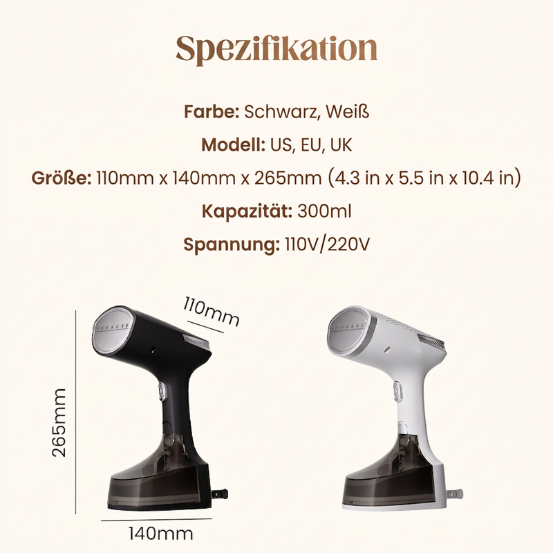 📢📢49% RABATT !!⏰Leistungsstarker Handdampfglätter für Kleidung