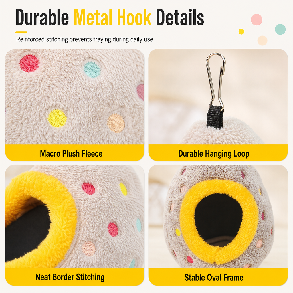⏳🔥NUR FÜR KURZE ZEIT 50 % RABATT! ⏰🥚Hängendes Baumwoll-Vogelnest – Doppellagige Fleece-Wärmehütte für kleine Vögel ✨