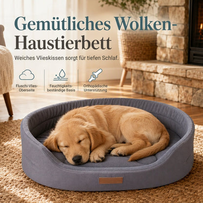 ✨50% RABATT NU! !✨Abnehmbares ovales Haustierbett aus Polar-Fleece und Oxford-Stoff mit feuchtigkeitsabweisender, rutschfester Unterseite und Schwammkissen für Hunde und Katzen